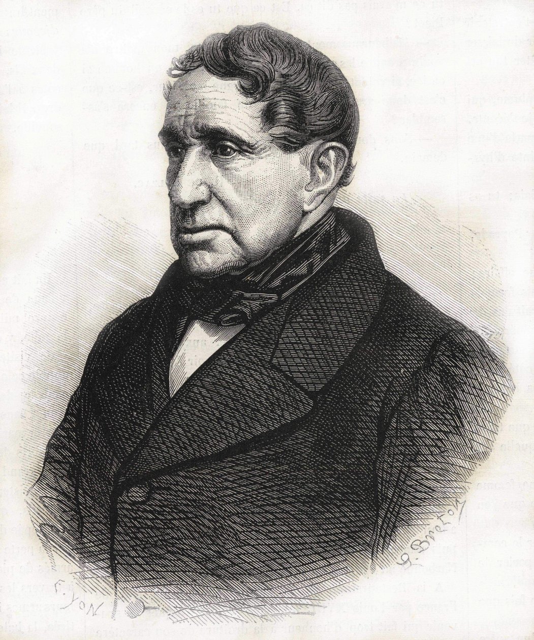 Ritratto di Achille Léonce Victor Charles de Broglie (1785 - 1870), Duca di Broglie. Incisione del XIX secolo da Unknown artist