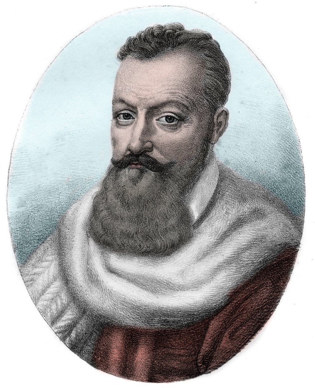 Ritratto di Achille de Harlay primo Presidente del Parlamento di Parigi - Ritratto di Achille de Harlay, Conte di Beaumont Magistrato francese primo presidente del Parlamento di Parigi (1536-1619) da Unknown artist