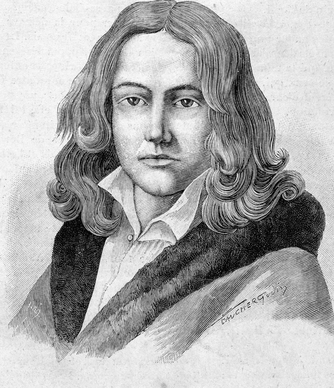 Ritratto di Adelbert von Chamisso, poeta e botanico tedesco di nazionalità francese (1781 - 1838) - in Les Contemporains, s.d. fine XIX secolo da Unknown artist