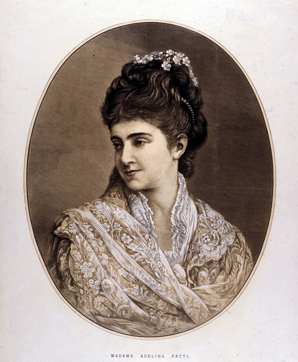 Ritratto di Adelina Patti, cantante italiana (1843 - 1919) da Unknown artist