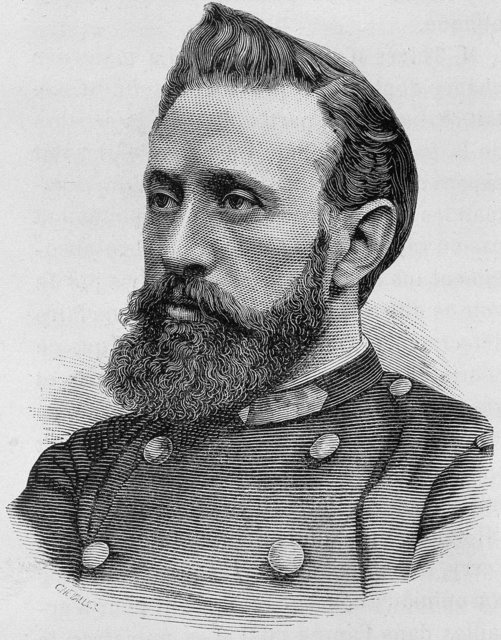 Ritratto di Adolphe Alphonse Assi (1840 - 1886). Incisione della fine del XIX secolo in 