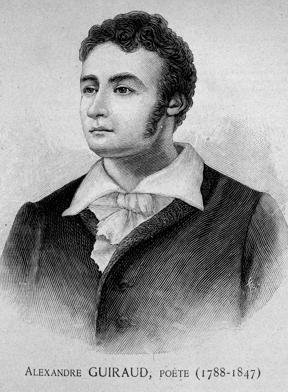 Ritratto di Alexandre Guiraud, poeta (1788-1847) - incisione XIX secolo da Unknown artist
