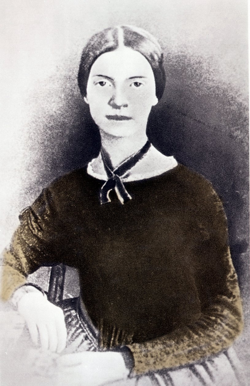 Ritratto della poetessa americana Emily Dickinson da una fotografia circa 1846-1847 da Unknown artist