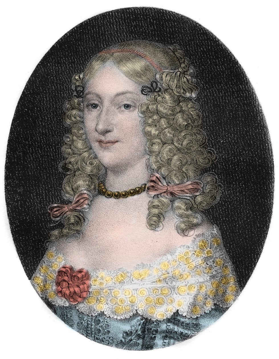 Ritratto di Anne-Genevieve de Bourbon-Conde (1619-79) Duchessa di Longueville - Ritratto di Anne Genevieve de Bourbon Conde, Duchessa di Longueville (1619-1679) incisione del XIX secolo da Unknown artist