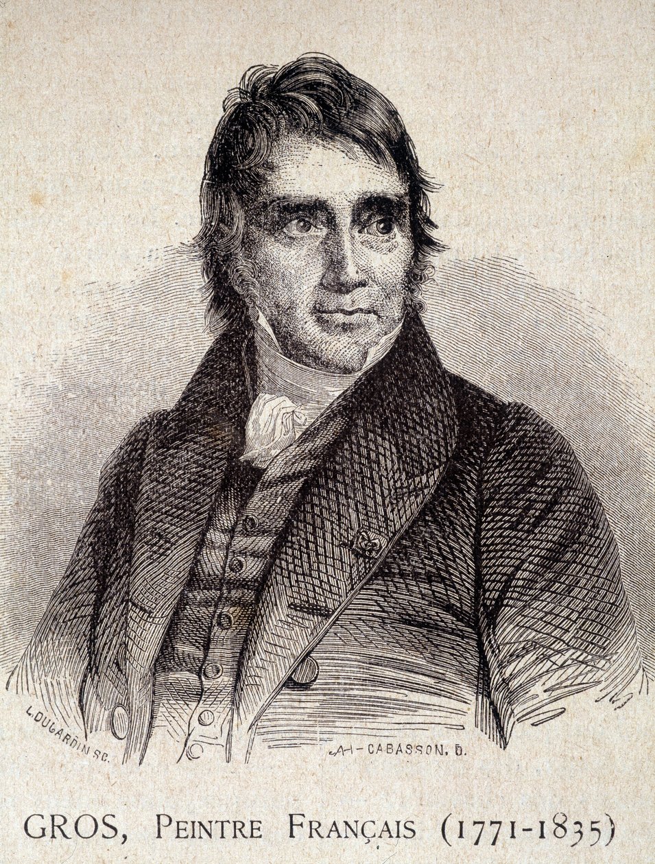 Ritratto di Antoine Jean Gros, pittore francese (1771-1835) - in Les Contemporains, s.d. fine XIX secolo (incisione) da Unknown artist