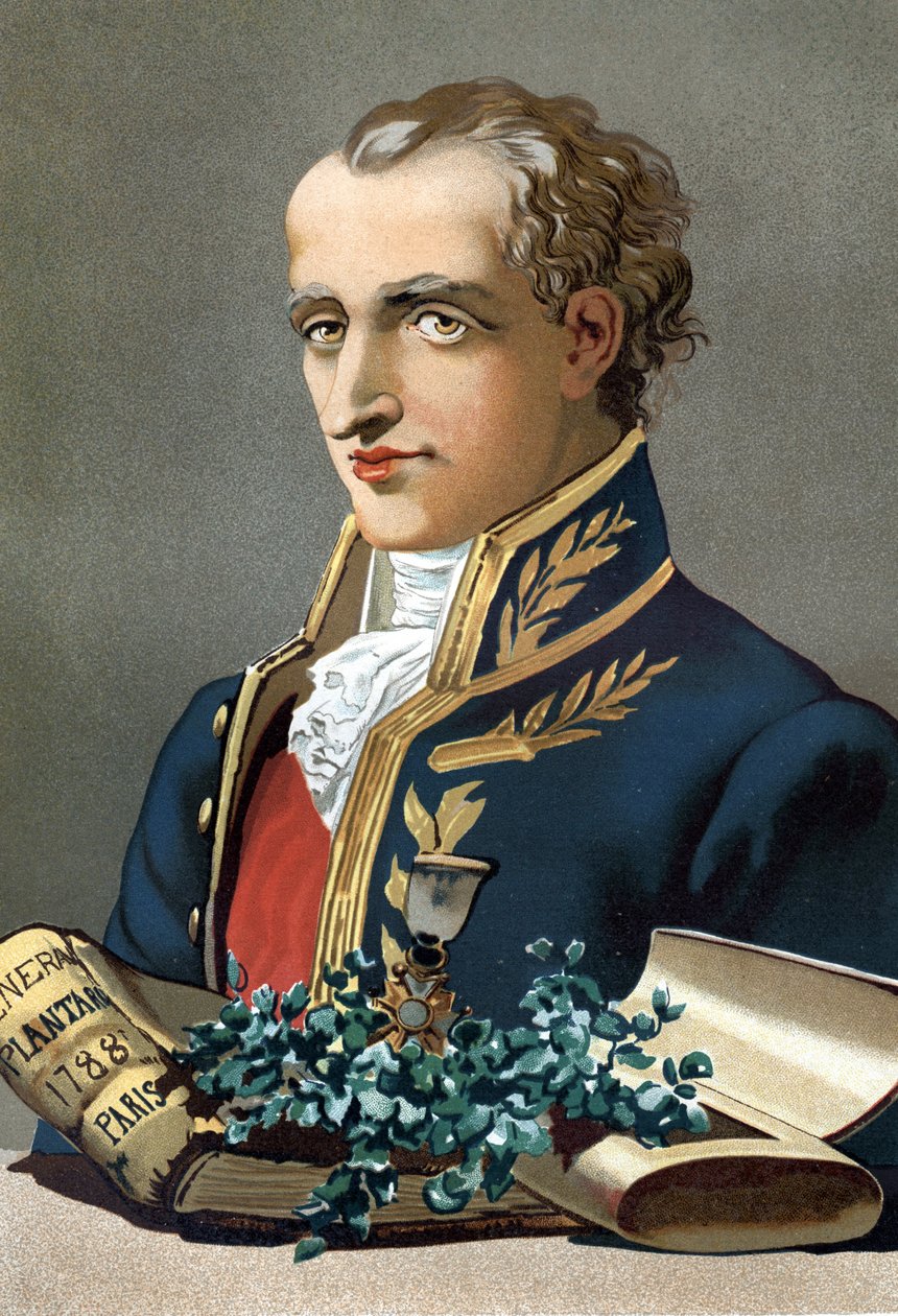 Ritratto di Antoine Laurent de Jussieu (1748-1836). Botanico francese. da "La Ciencia y sus Hombres" di Louis Figuier. Barcellona 1881 da Unknown artist