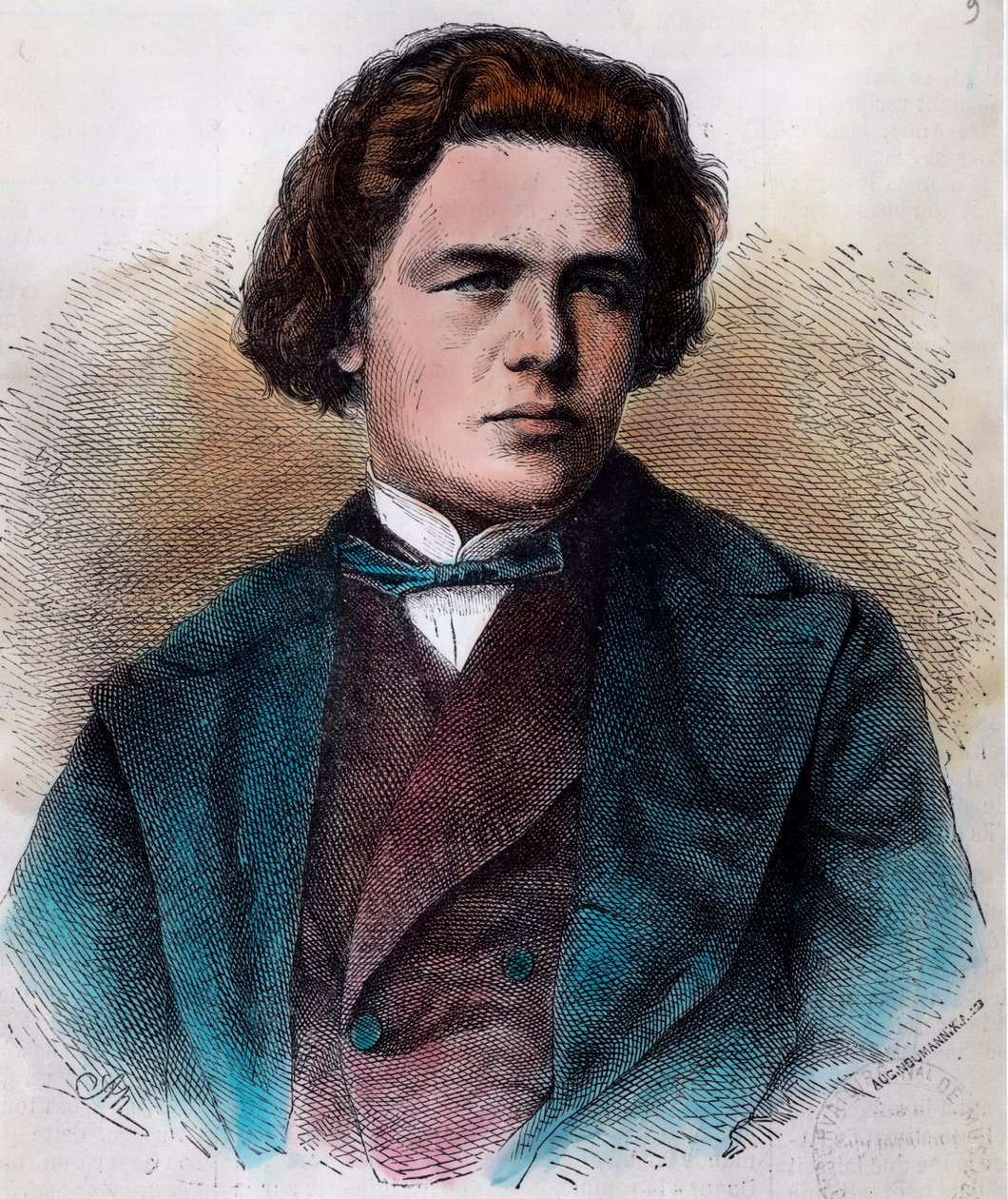Ritratto di Anton Rubinstein (incisione del XIX secolo) da Unknown artist