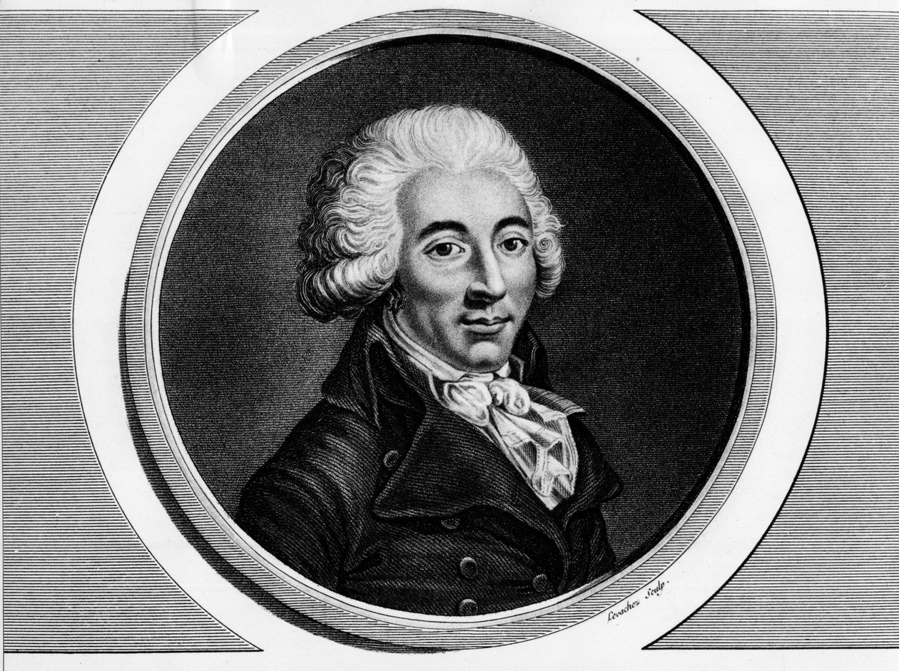 Ritratto di Armand Gensonné (1758 - 1793) deputato della convenzione. Incisione nella 
