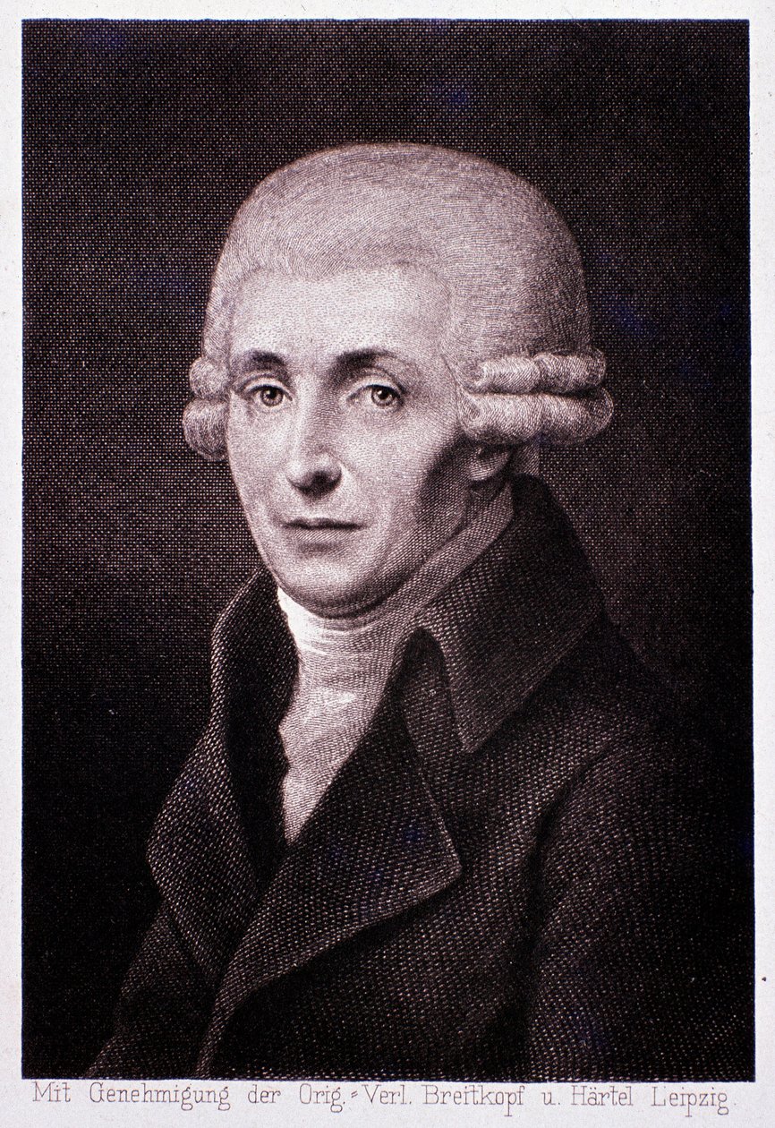 Ritratto del compositore austriaco Joseph Haydn (1732-1809) Incisione. XIX secolo. Milano, biblioteca del conservatorio da Unknown artist