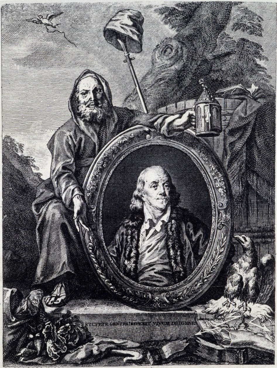 Ritratto di Benjamin Franklin (1706 - 1790), politico americano, memorialista, pamphletista e fisico da Unknown artist