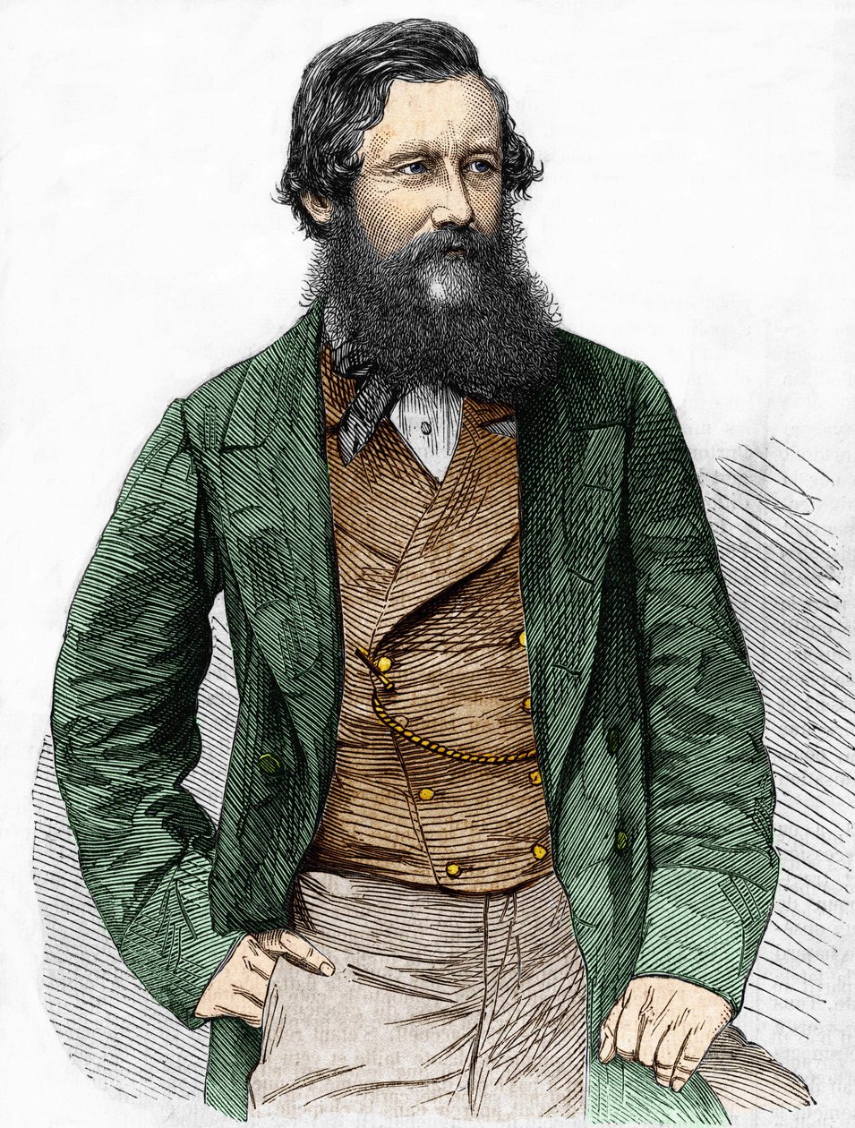 Ritratto del Capitano Speke, esploratore britannico da Unknown artist