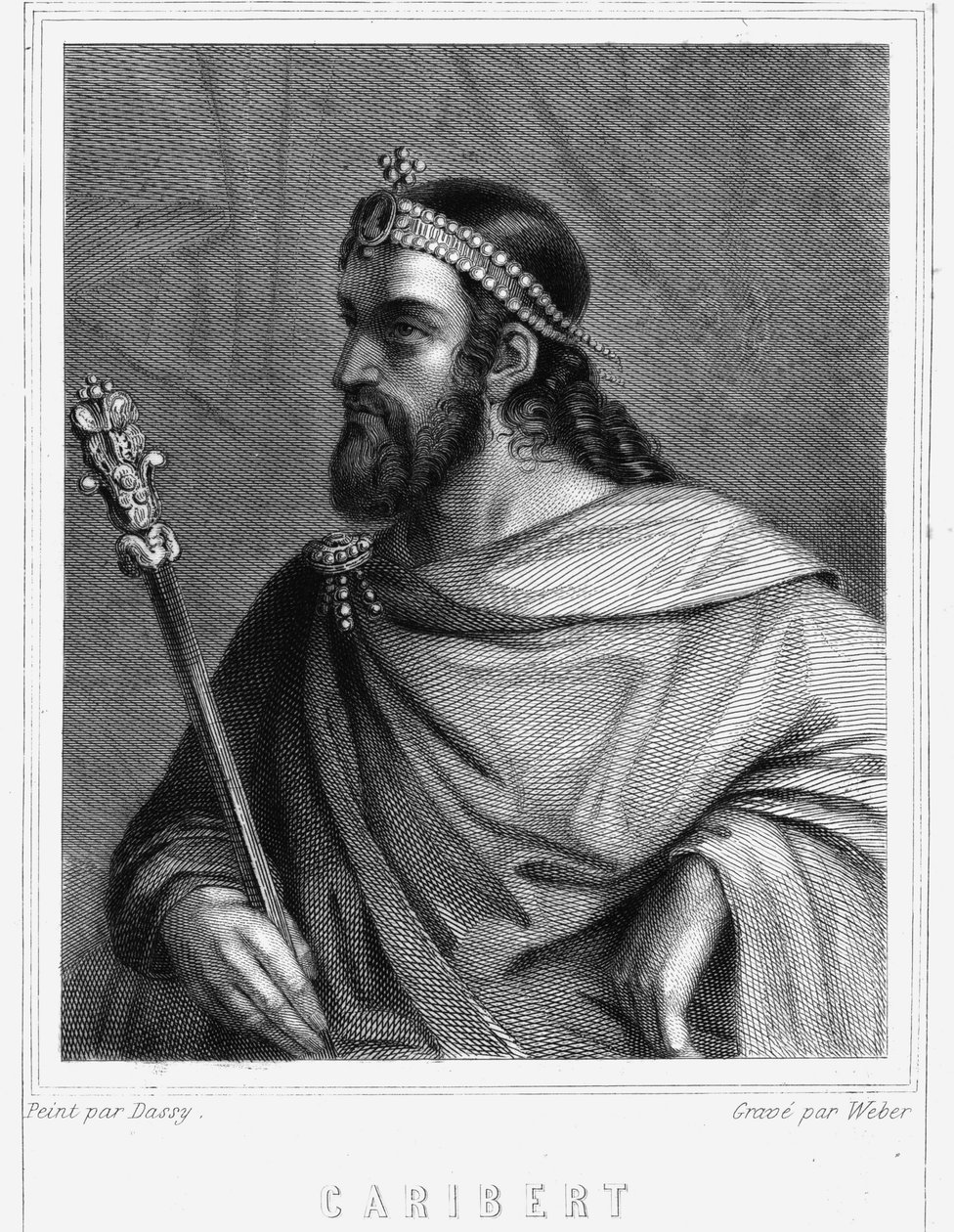 Ritratto di Cariberto (? -?), Re di Parigi (561 - 567) - in “Histoire des Français” di Lavallée, incisione da Unknown artist