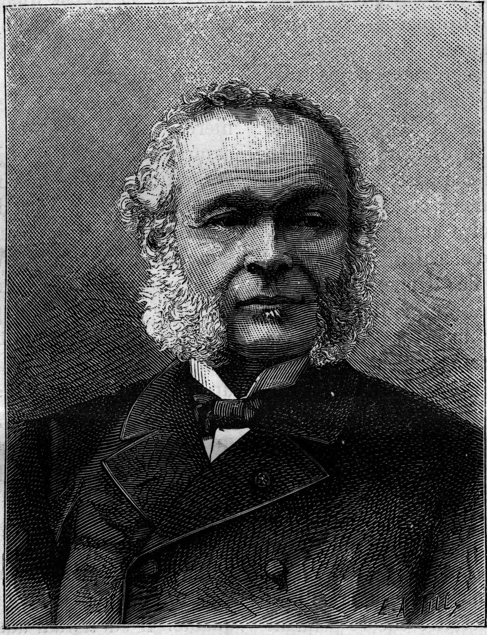 Ritratto di Charles Adolphe Wurtz (1817-1884), chimico e insegnante francese. Incisione in 