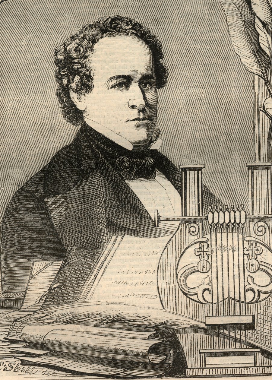 Ritratto di Charles Anthon (1797-1867), professore americano. Incisione in "The Illustrated London News" del 23 gennaio 1858 da Unknown artist