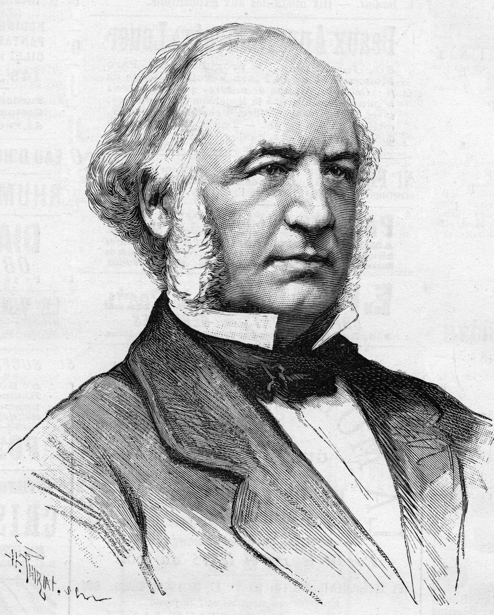 Ritratto di Charles Bergeron (1808-1883) ingegnere francese, grande artigiano della trasformazione delle vie di Parigi, in "Le Monde Illustré" 1885 da Unknown artist