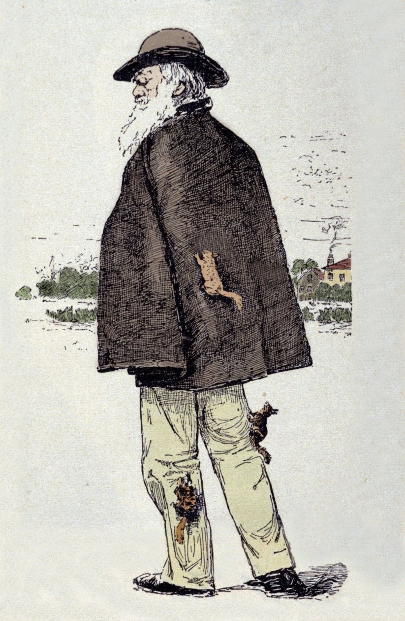 Ritratto di Charles Darwin (1809-1882) che gioca con gli scoiattoli da Unknown artist