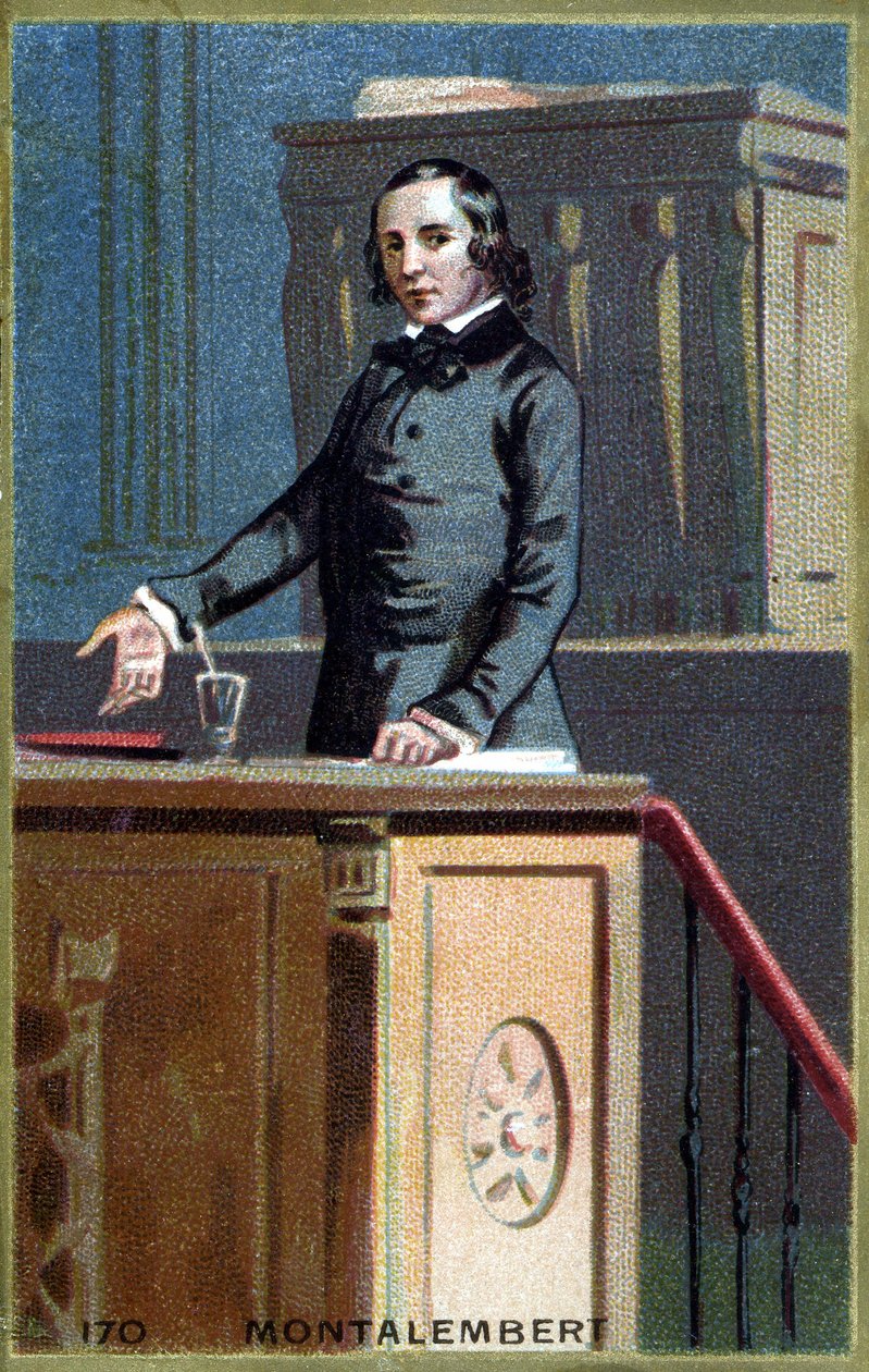 Ritratto di Charles Forbes, Conte di Montalembert (1810 - 1870), giornalista e politico francese. Cromolitografia della fine del XIX secolo da Unknown artist