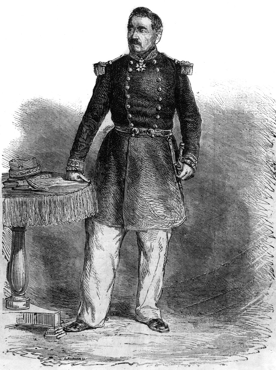 Ritratto di Charles Guillaume Marie Appollinaire Antoine Cousin Montauban, Conte di Palikao (1796-1878) - generale e statista inglese - incisione da Unknown artist