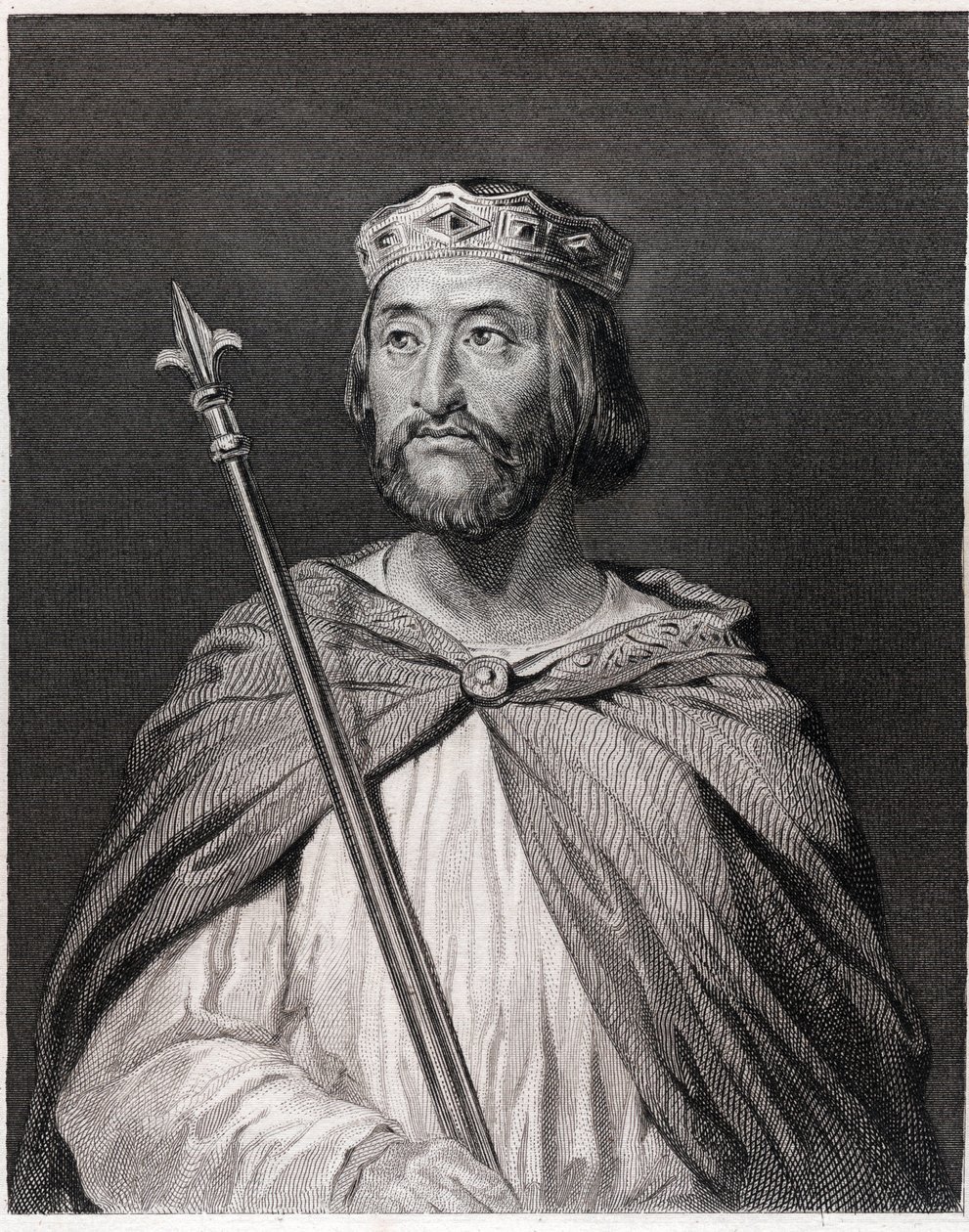 Ritratto di Carlo III detto il Semplice (879 - 929), Re di Francia (898 - 929) - in "Histoire des Français" di Lavallée, incisione, sd da Unknown artist