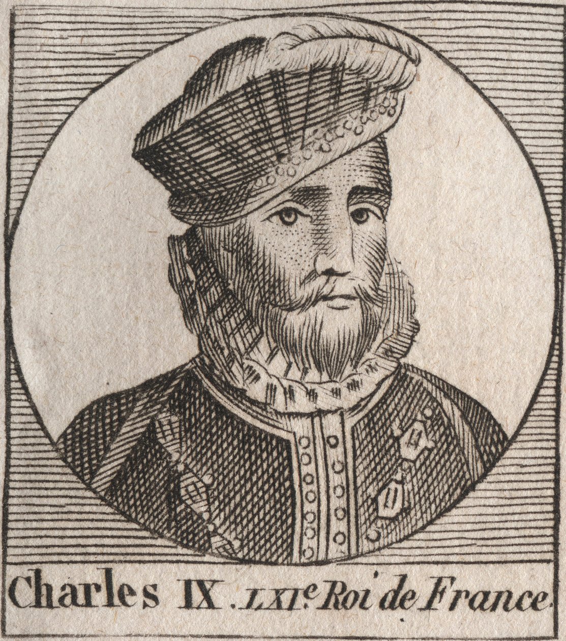 Ritratto di Carlo IX (1550-1574), re di Francia - CARLO IX re di Francia dal 1560 al 1574 - incisione da 