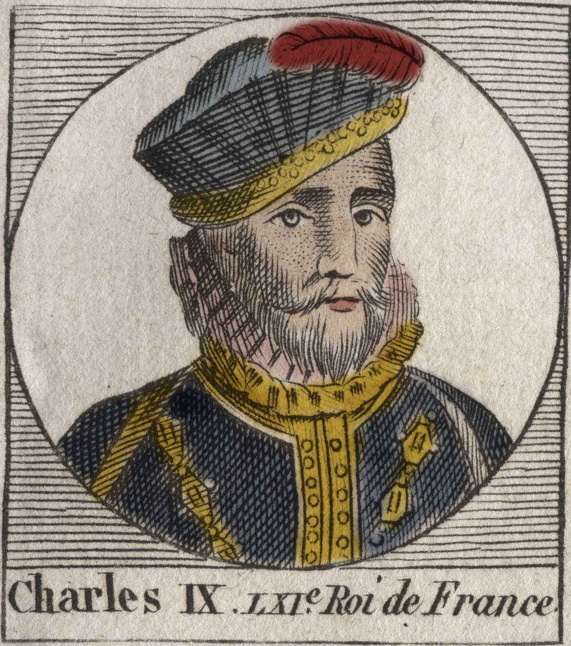 Ritratto di Carlo IX (1550-1574), re di Francia - Carlo IX re di Francia dal 1560 al 1574 - incisione da 