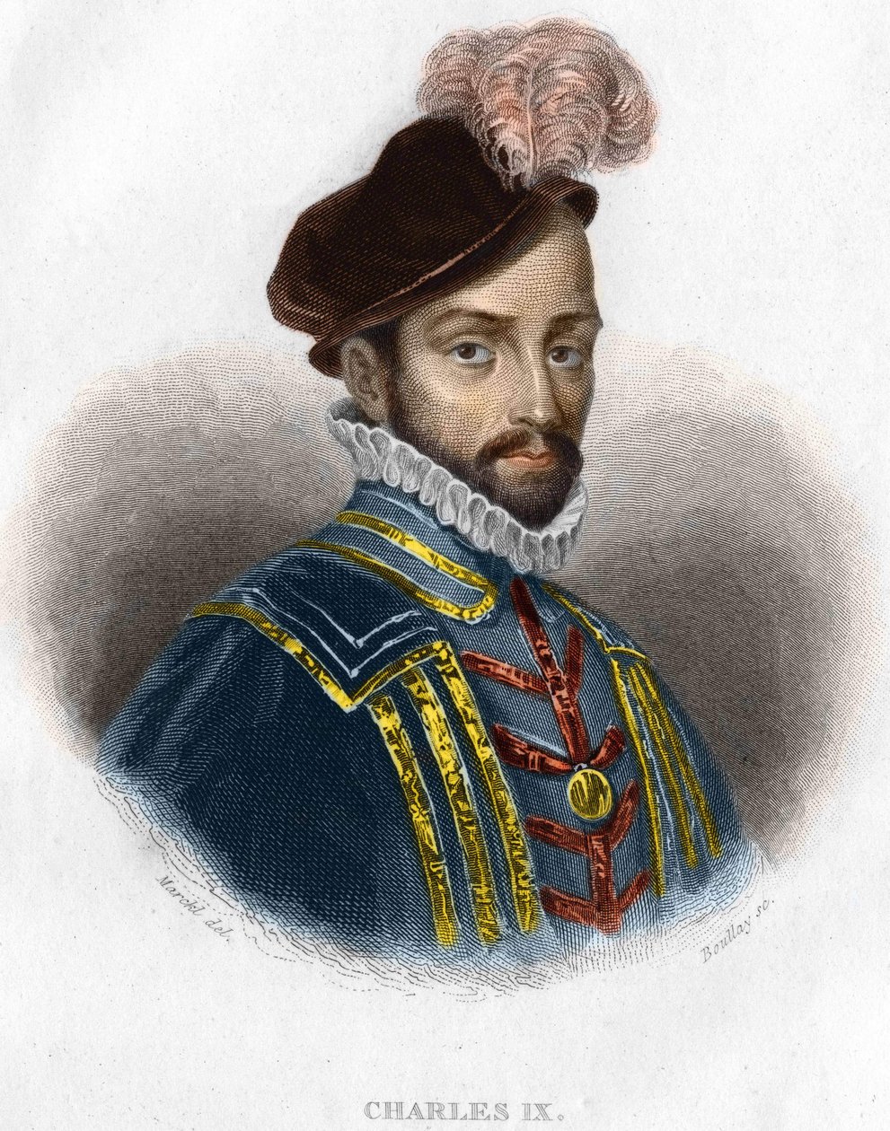 Ritratto di Carlo IX (1550 - 1574), re di Francia incisione XIX secolo da Unknown artist