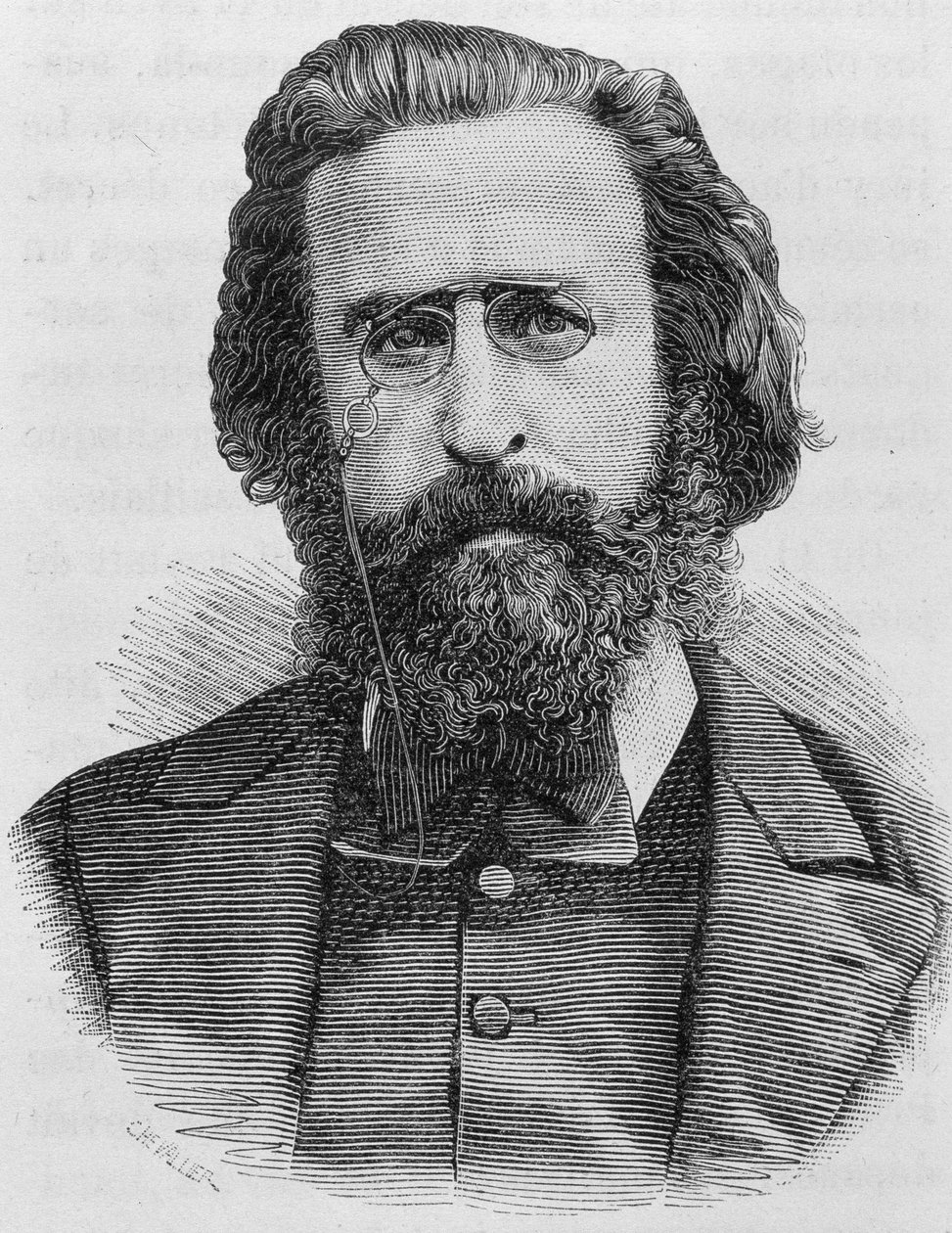 Ritratto di Charles Théophile Ferré (1845 - 1871). Incisione della fine del XIX secolo in 