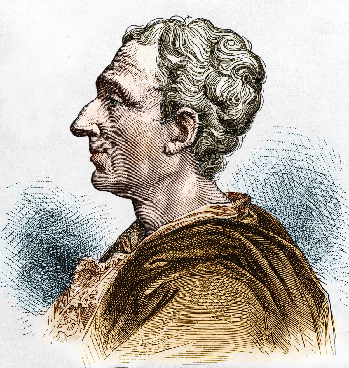 Ritratto di Charles de Secondat (1689 - 1755), Barone De La Brède e Montesquieu. Incisione del XIX secolo da Unknown artist