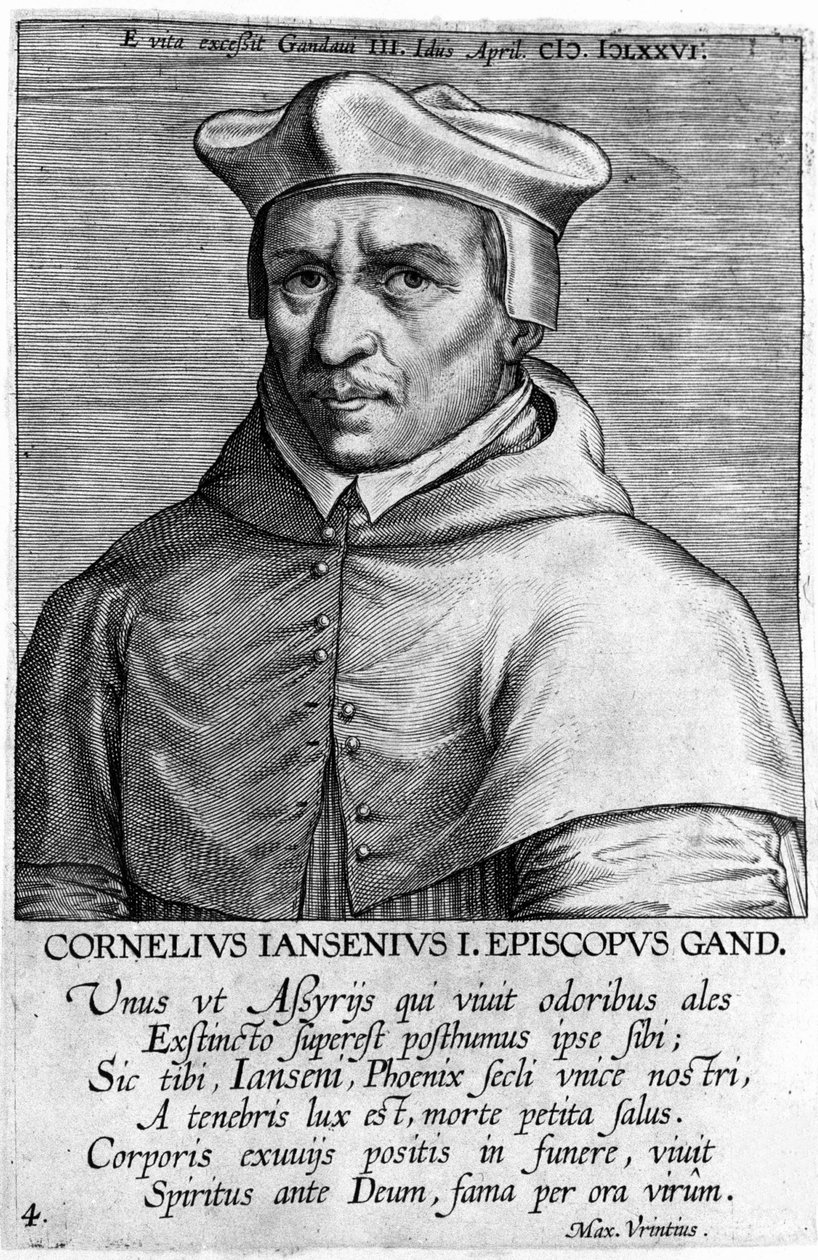Ritratto di Cornelius Jansen, detto Giansenio (1585-1638), fondatore del Giansenismo. Incisione del XVII secolo. da Unknown artist