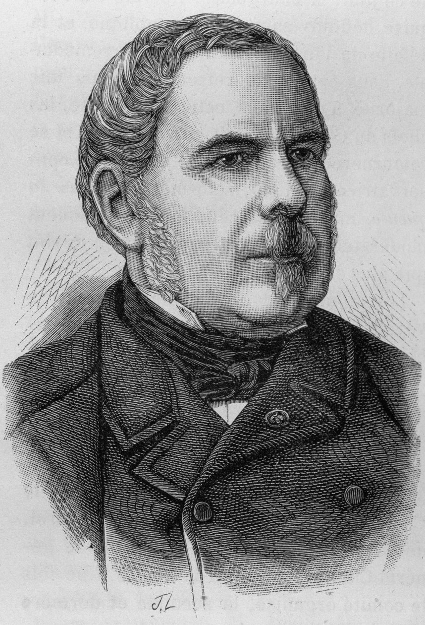 Ritratto del conte Napoleone Daru (? - 1889). Incisione della fine del XIX secolo in 