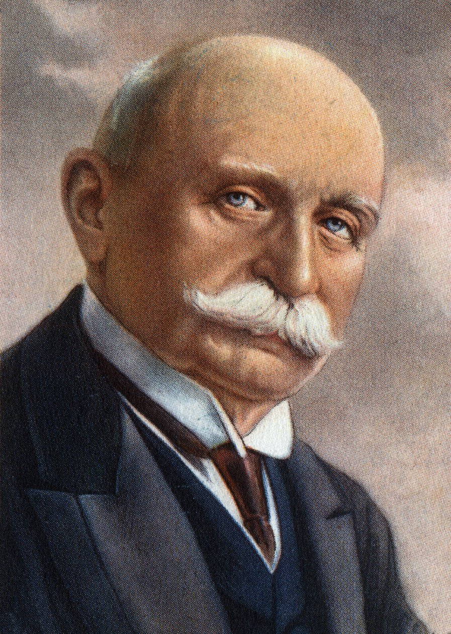 Ritratto del conte Von Zeppelin (1838-1917), industriale tedesco che si dedicò alla costruzione di dirigibili rigidi. da Unknown Artist