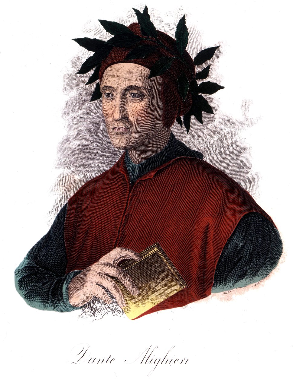 Ritratto di Dante (1265-1321), poeta italiano, incisione del XIX secolo da Unknown artist