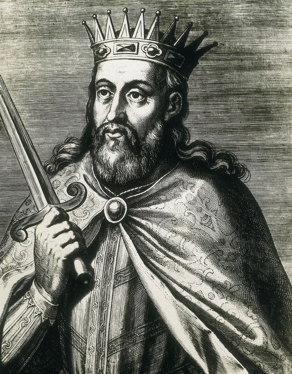 Ritratto di Denis del Portogallo (il Re Agricoltore) (incisione) da Unknown artist