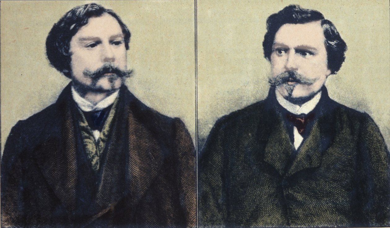 Ritratto di Edmond Goncourt (1822-1896) e Jules Goncourt (1830-1870) fratelli scrittori da Unknown artist