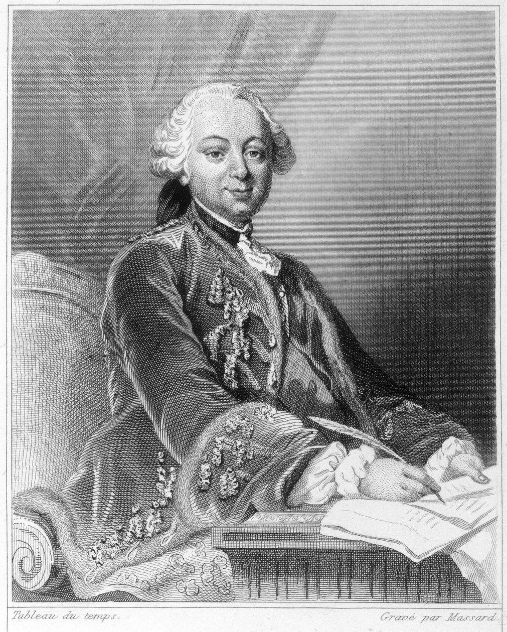 Ritratto di Etienne François, Duca di Choiseul (1719 - 1785), politico francese - in "Histoire des Français" di Lavallée, incisione, sd da Unknown artist