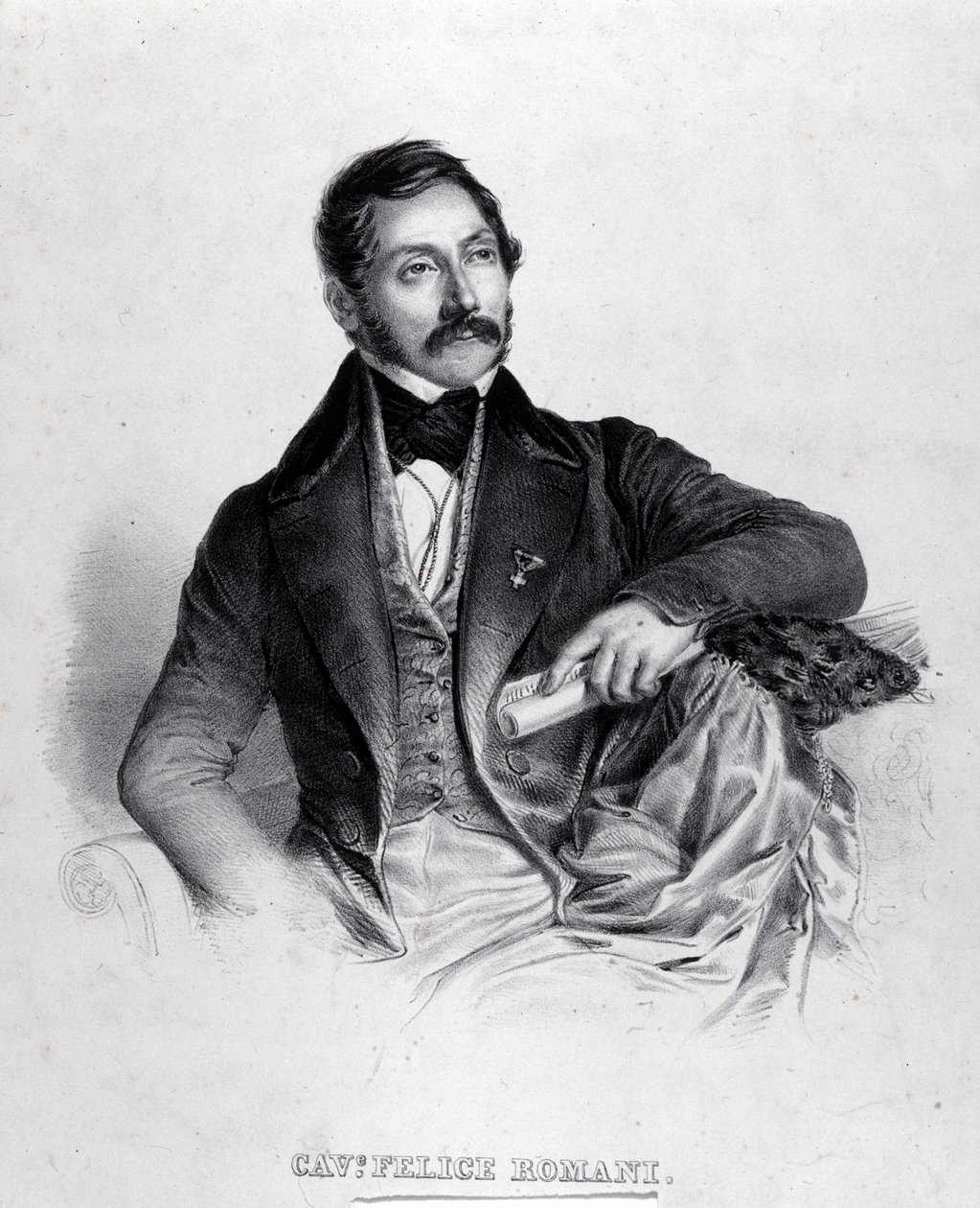 Ritratto di Felice Romani, librettista, poeta e critico italiano (1788-1865). da Unknown artist