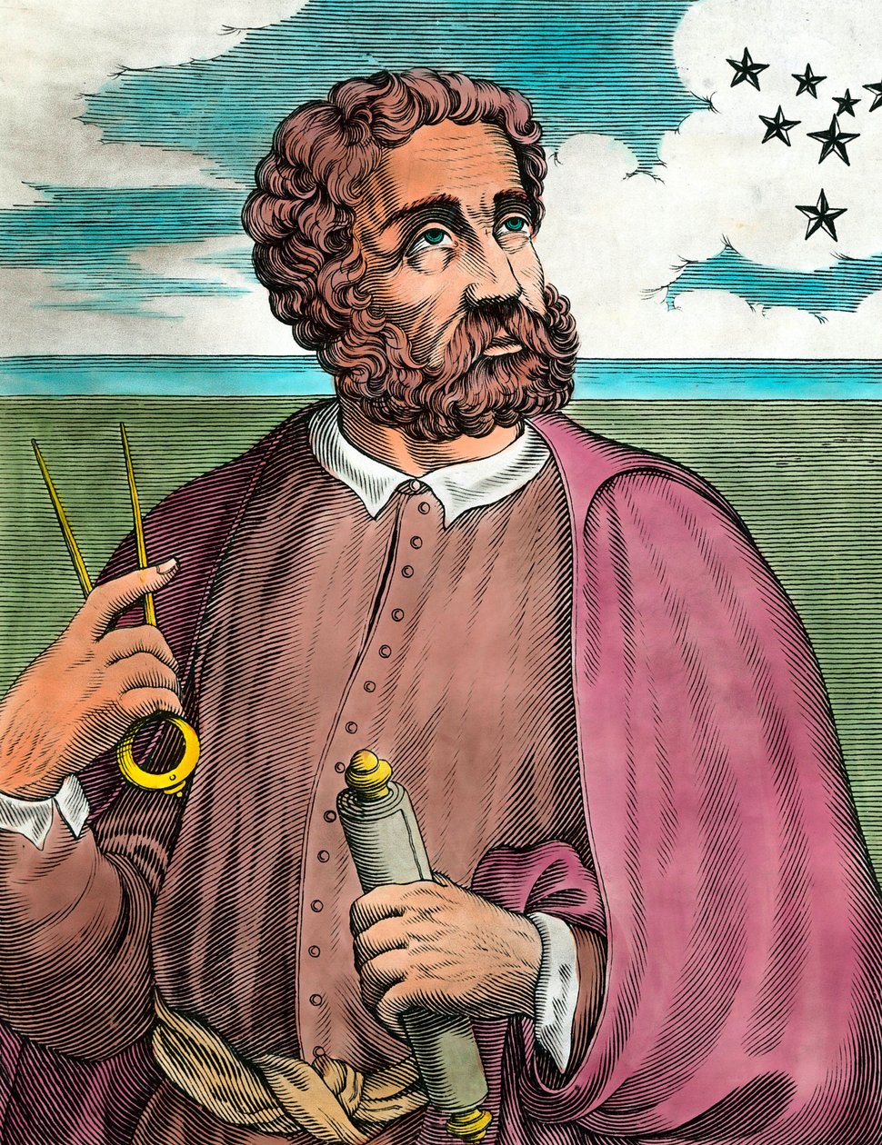 Ritratto di Ferdinando Magellano (1480-1521), navigatore portoghese - Incisione del XVI secolo - Collezione privata da Unknown artist