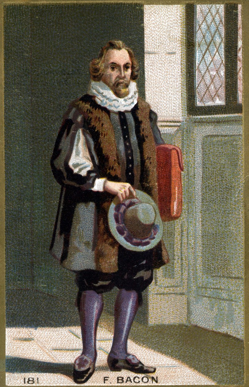 Ritratto di Francis Bacon Barone Verulam (1561 - 1626) statista e filosofo inglese. Cromolitografia del XIX secolo da Unknown artist