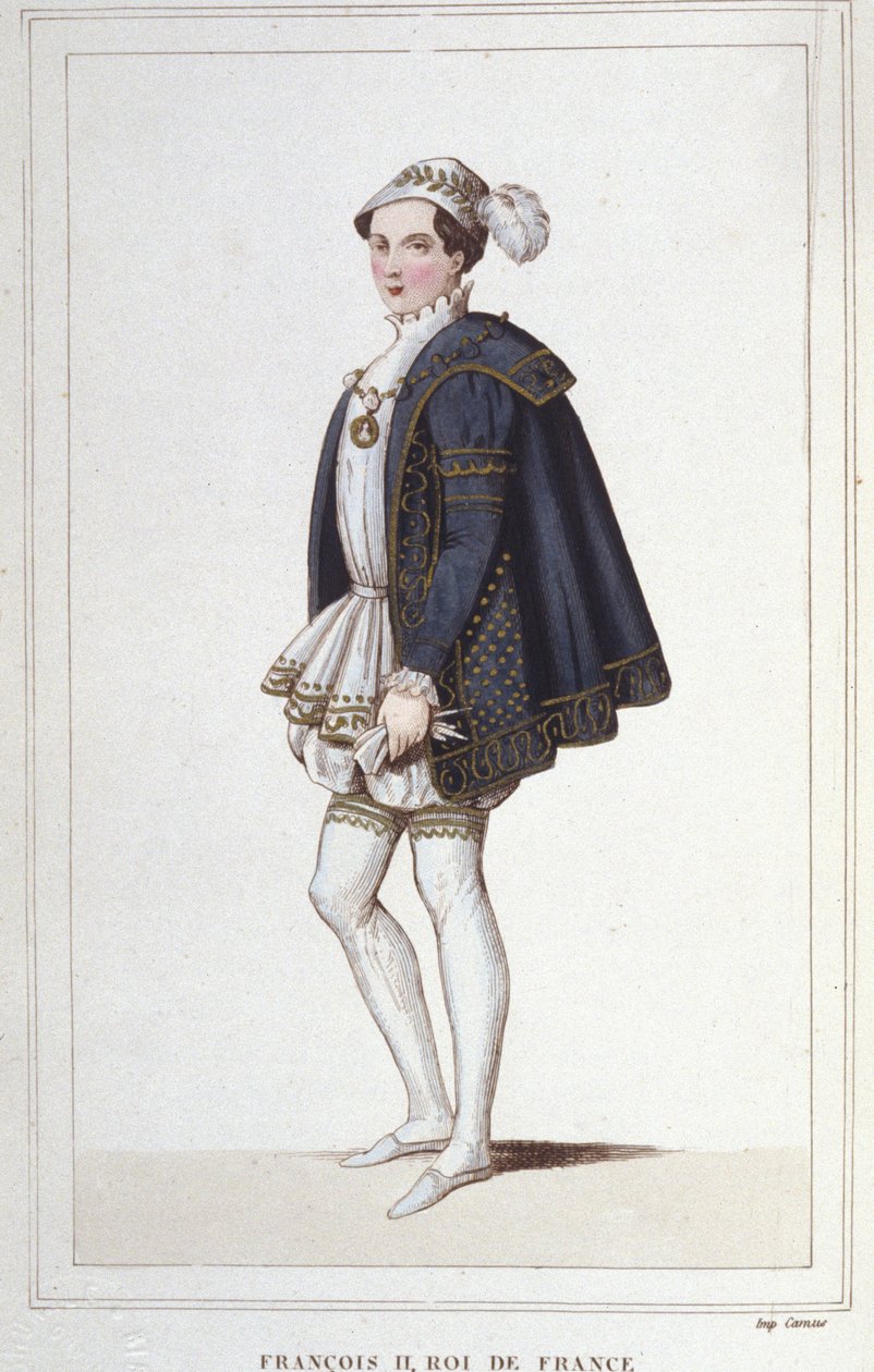 Ritratto di Francesco II (1544-1560), Re di Francia incisione del 1830 da Unknown artist