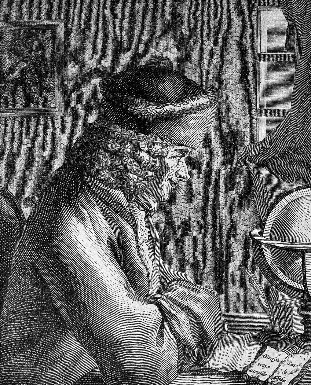 Ritratto di François Marie Arouet detto Voltaire (1694-1778) al Château de Ferney nel 1764 da Unknown artist