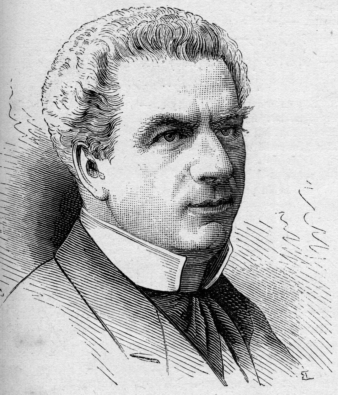 Ritratto di Frederic Febvre (1833-1916), comico francese, membro della Comédie Française. Incisione in "Le Monde Illustré" n.1168 del 16 agosto 1879 da Unknown artist