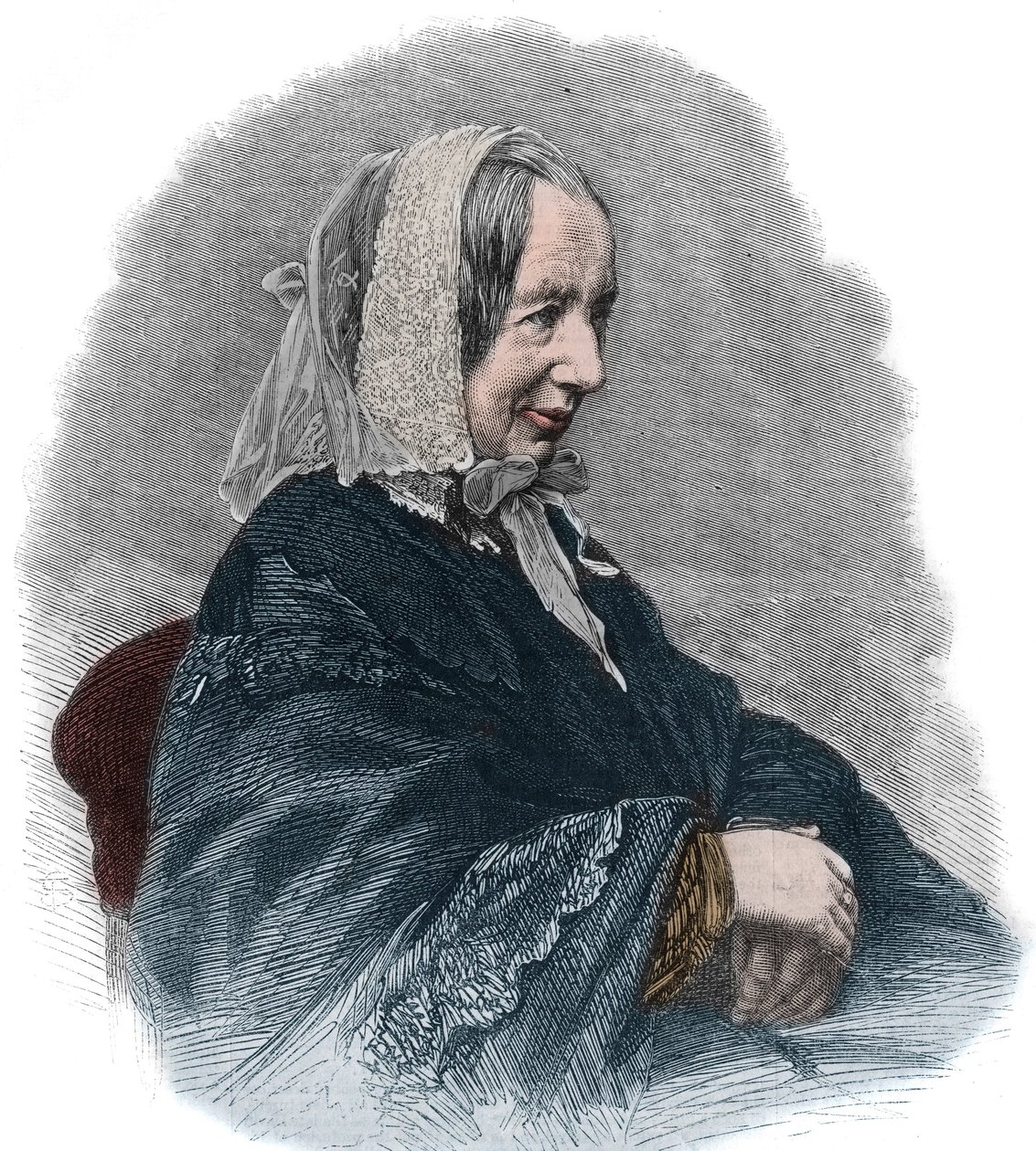 Ritratto di Fredrika Bremer (1801-65) scrittrice svedese e attivista femminista da Unknown artist