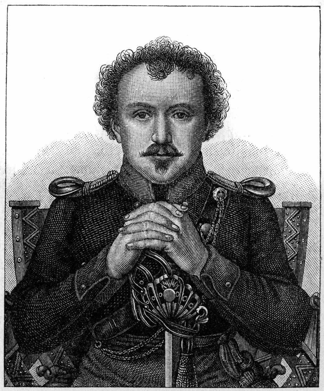 Ritratto di Friedrich Heinrich Karl de la Motte, Barone Fouque noto come La Motte-Fouque (1777-1843) scrittore romantico tedesco da Unknown artist