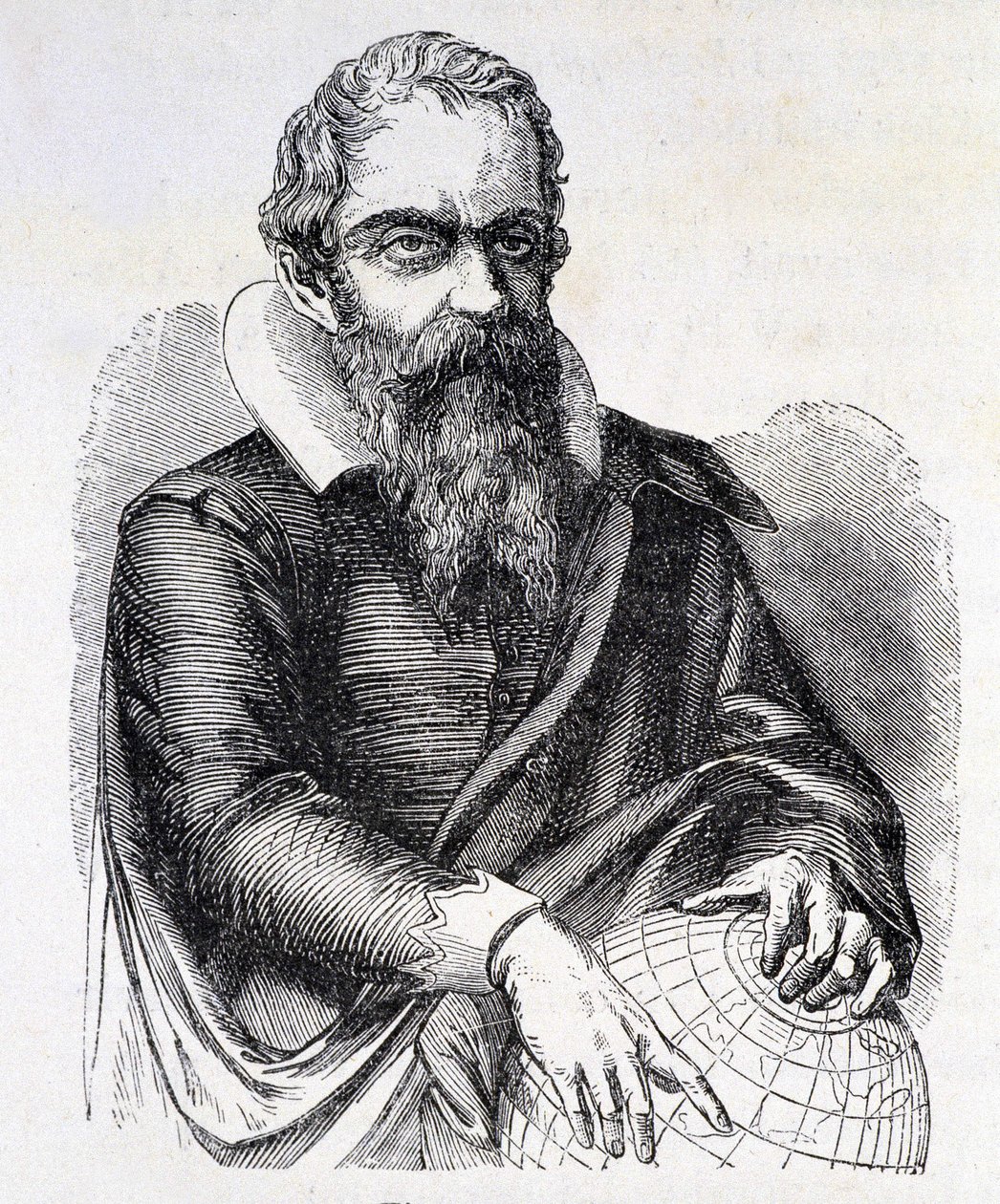 Ritratto di Galileo Galilei detto Galileo (1564 - 1642), incisione XIX secolo da Unknown artist