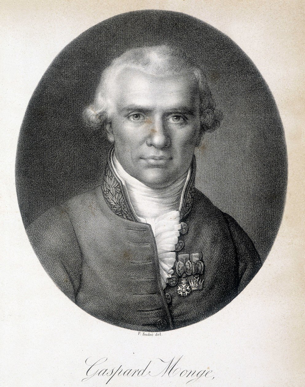 Ritratto di Gaspard Monge, Conte di Peluse (1746 - 1818), matematico francese - incisione da Unknown artist