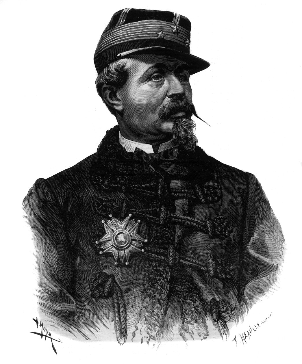 Ritratto del generale Alfred Chanzy (1823-1883) incisione del 1883 da Unknown artist