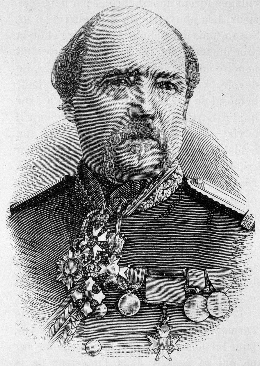 Ritratto del generale Coffinières. Incisione della fine del XIX secolo in "Histoire de France" di H. Martin da Unknown artist