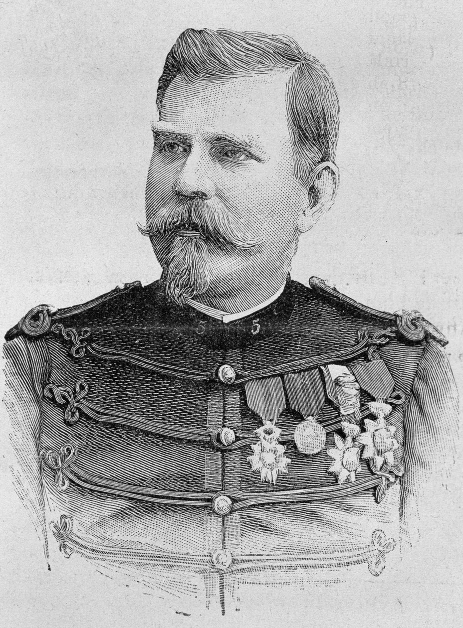 Ritratto del Generale Joseph Joffre (1852 - 1931). Incisione della fine del XIX secolo in “Histoire de France” di H. Martin da Unknown artist