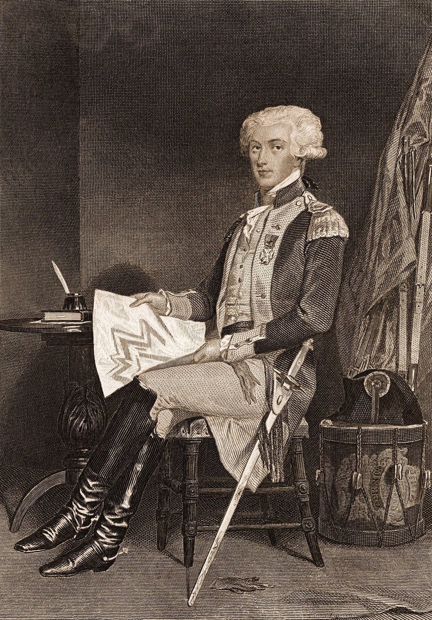 Ritratto del Generale La Fayette (Lafayette) (1757-1834). da Unknown artist