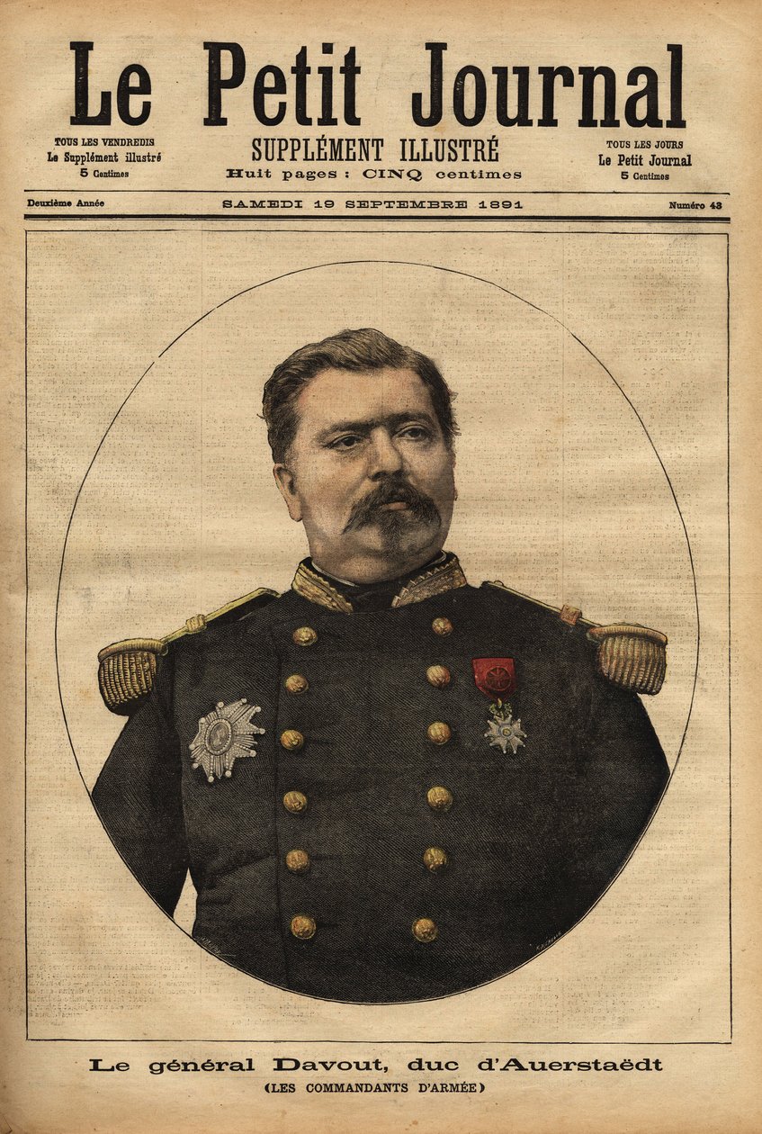Ritratto del generale Leopold Davout, duca di Auerstaedt (1829-1904), capo di stato maggiore dell